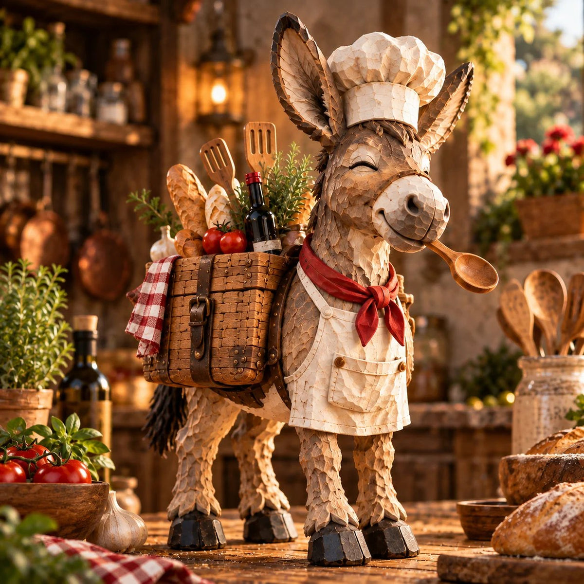 🫏 Donkey Chef Figurine – Rustic Farmhouse Kitchen Decor 🎁