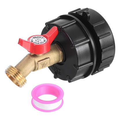IBC Tote Adapter Kit with Brass Shut-Off Valve for Garden Hose