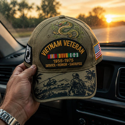 🇺🇸 Vietnam Veteran Tribute Cap | Service Honor Sacrifice Hat