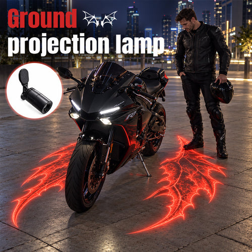 Motorcycle Devil Wing LED Projection Lights – Red Ground Effect for Night Rides