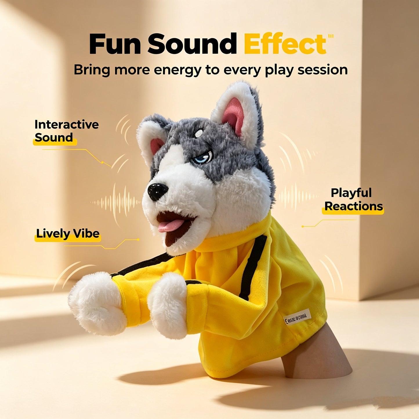 🐾 Interactive Boxing Husky Hand Puppet with Punching Sound Effects 🔥