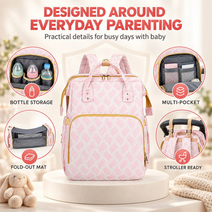 🎒 Diaper Bag Backpack with Changing Mat & Insulated Pockets 🍼