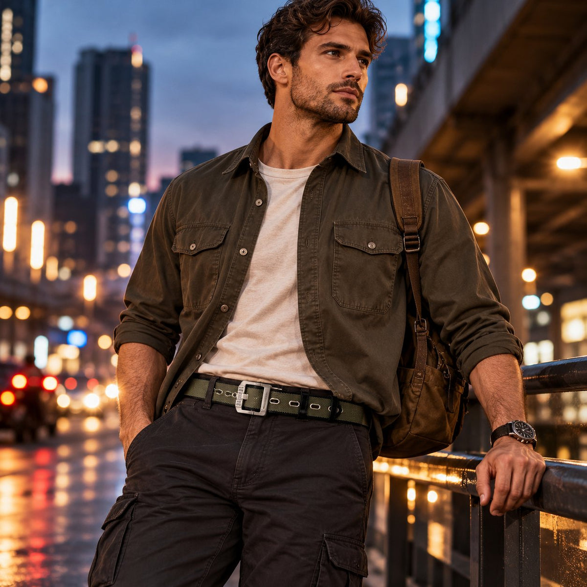 ✨Textured Nylon Strap Utility Belt  Ideal for Hiking, Camping & Daily Streetwear Outfits