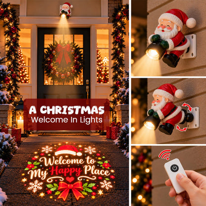 🎅 Santa Christmas Welcome Projector – Festive Holiday Doorway Light with Remote Control ✨
