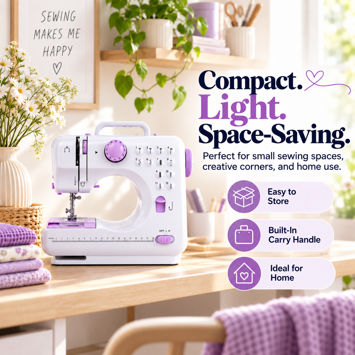 🧵 50% OFF! ✂️ Portable 12-Stitch Electric Household Sewing Machine with Overlock Hem & Speed Control 🧵