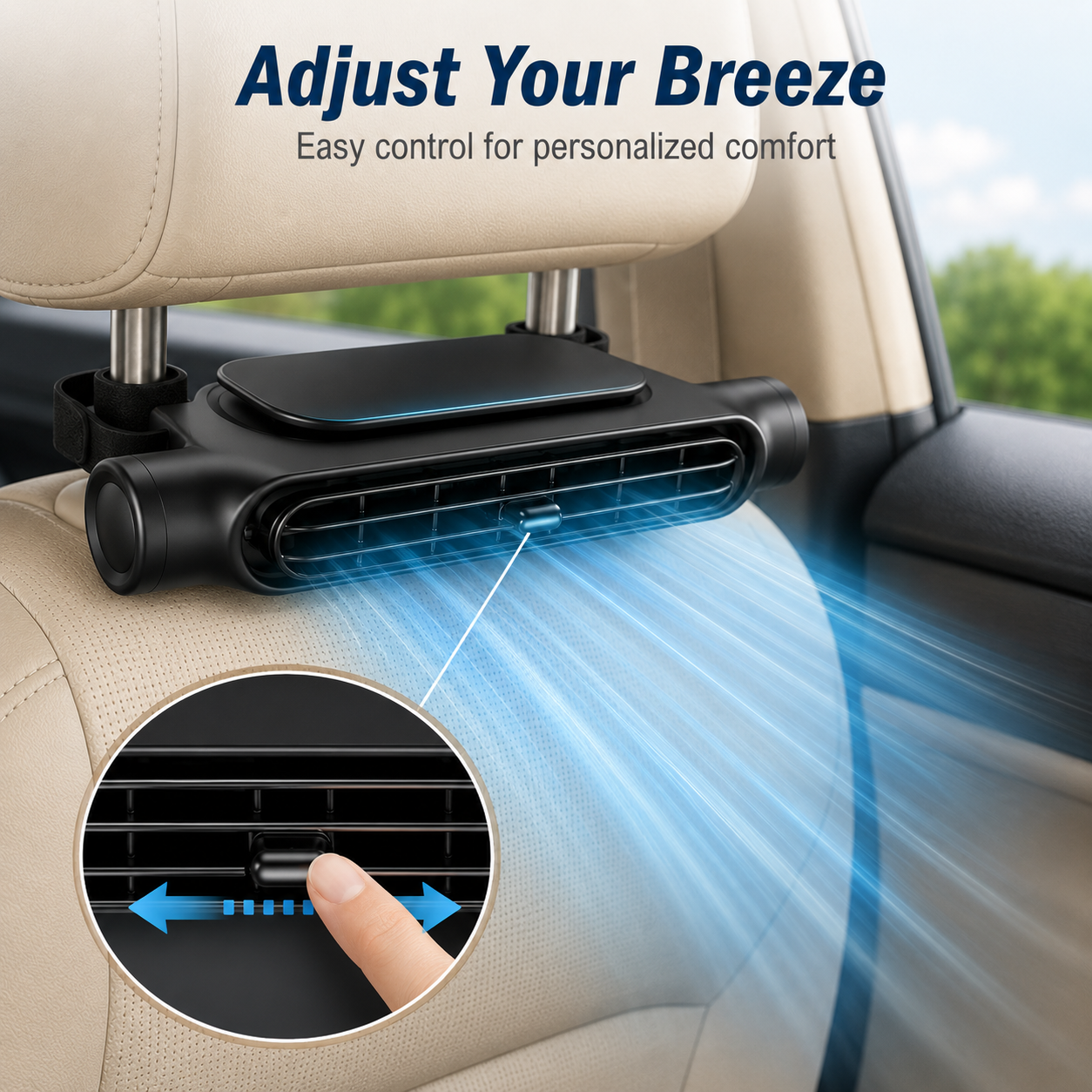 🧊 Portable Car Headrest Cooling Fan