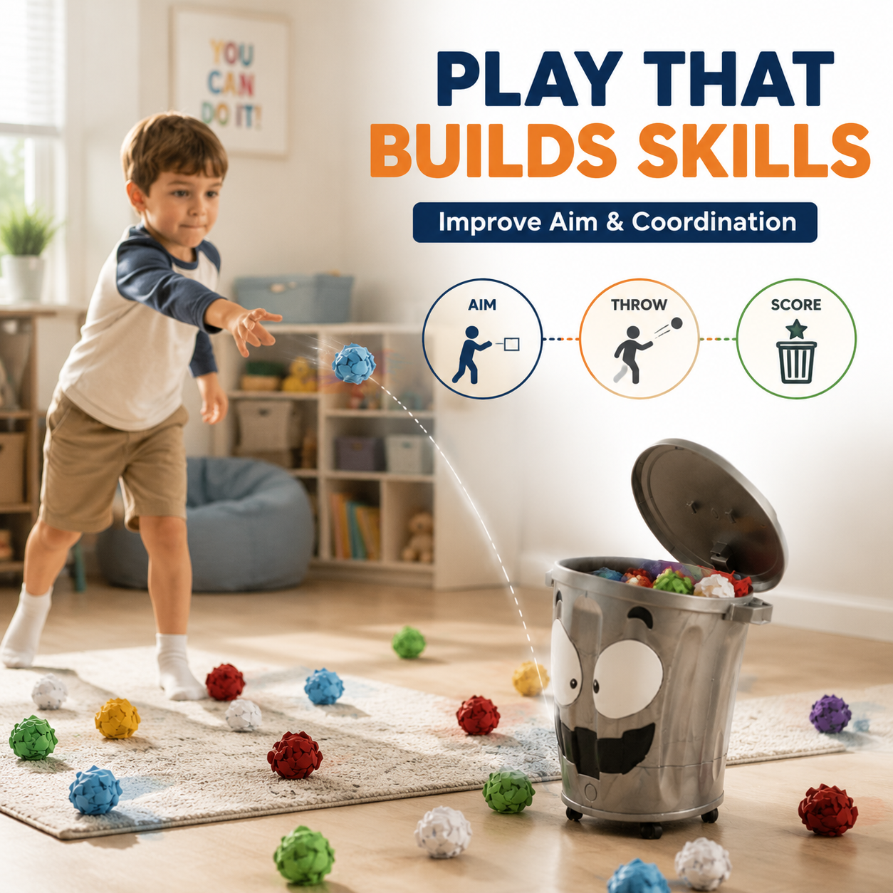 🗑️ Interactive Moving Trash Can Game 🎯