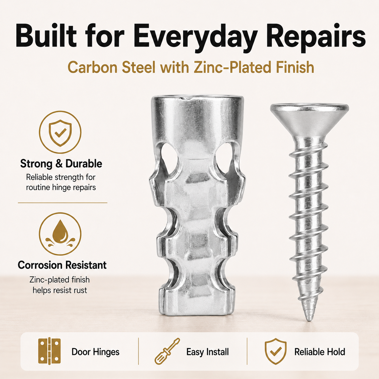 🔩 60Pcs Hinge Repair Kit with Wood Screws 🛠️
