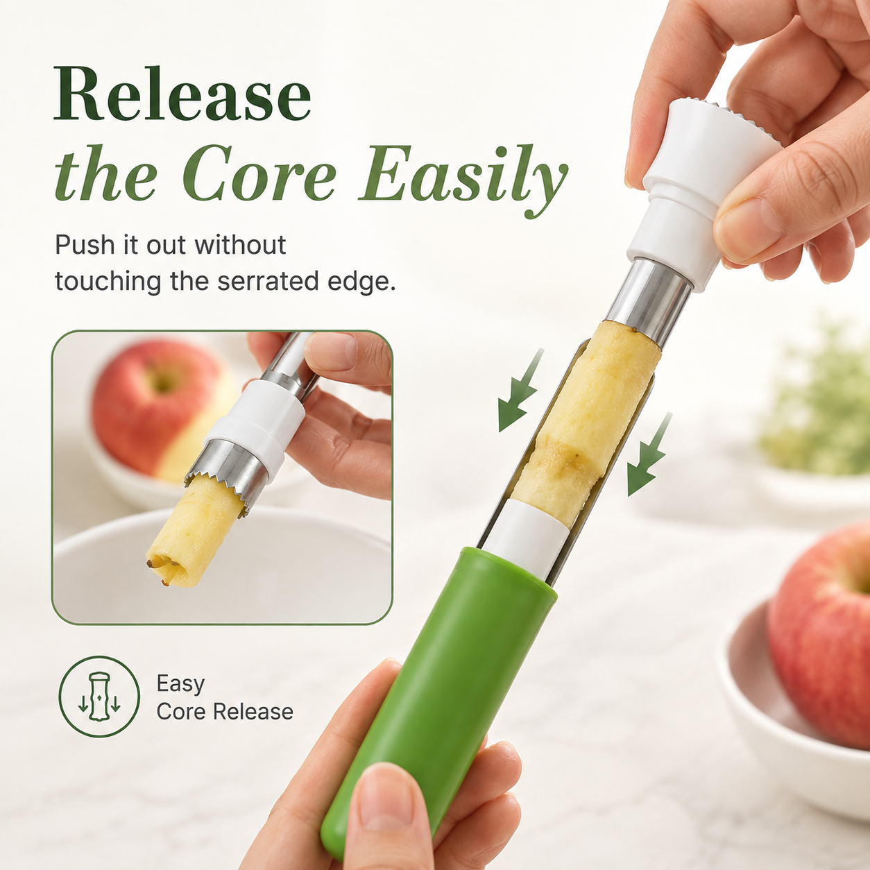 🍎 2-in-1 Stainless Steel Apple & Pear Corer Peeler Kitchen Tool 🍐