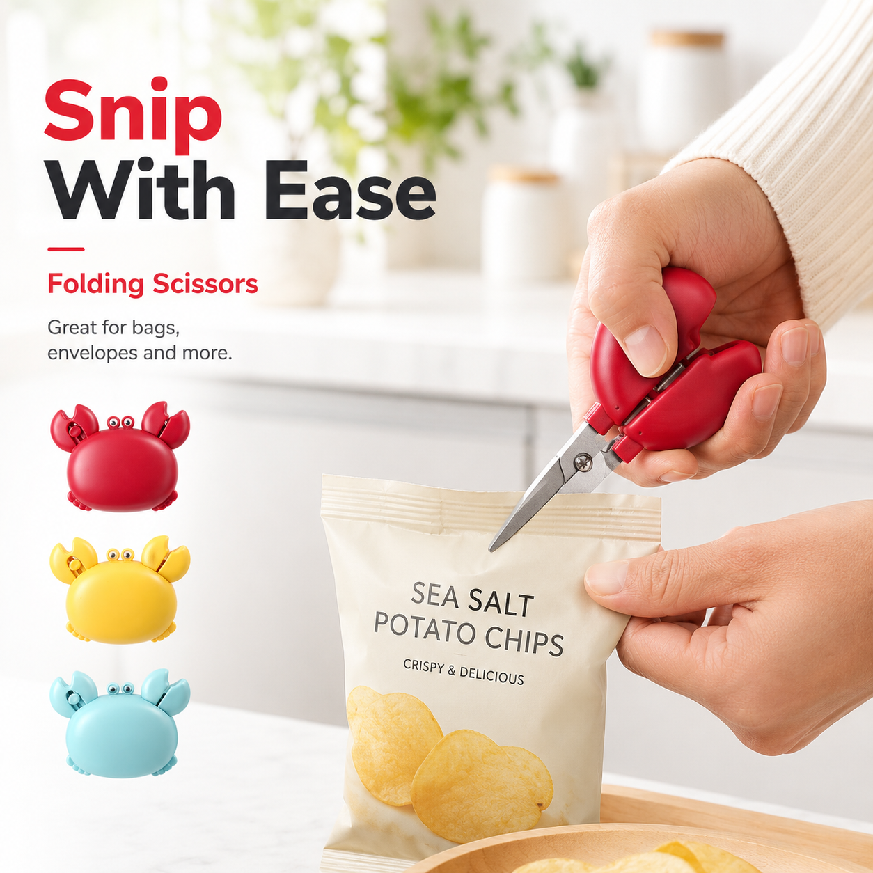 🦀 Cute 4-in-1 Crab Kitchen Gadget – Open, Cut, Slice & Stick Anywhere