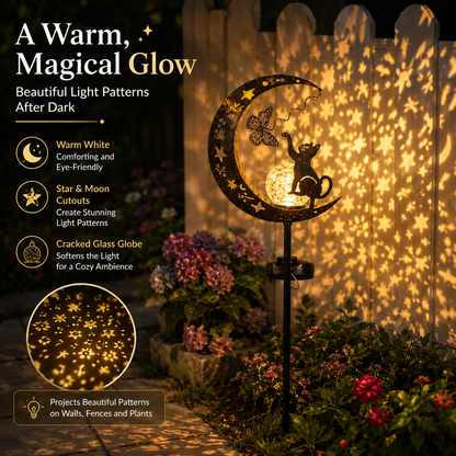 🔥 Buy 2, Get FREE SHIPPING 🚚 Solar Waterproof Cat & Moon Garden Stake Light 🐱✨
