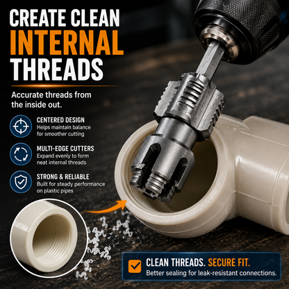 🛠️ Drill Powered Pipe Thread Cutting Tool Bit for Internal External Threads ⚡