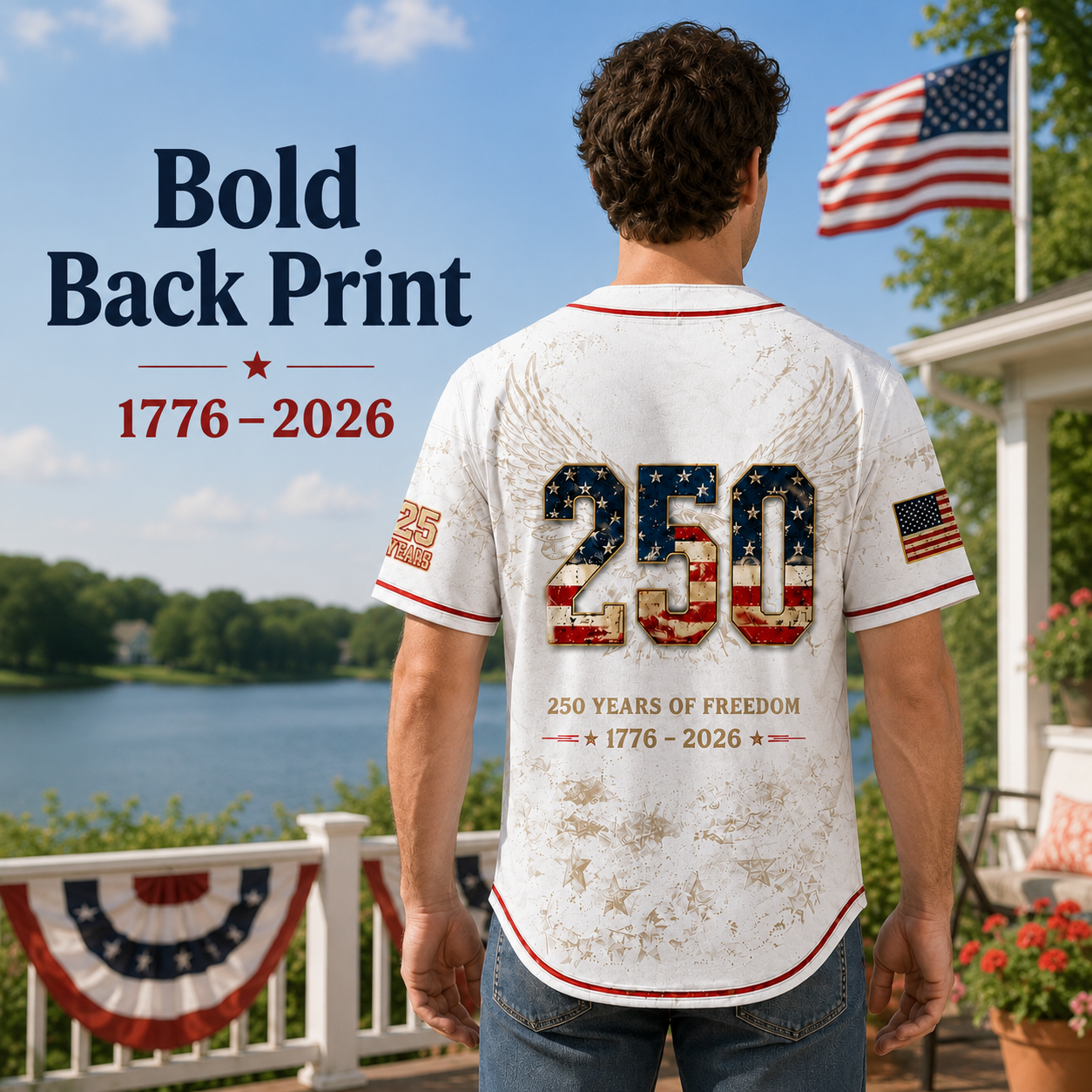 ⏰ Last Day 55% OFF 🇺🇸🦅 America 250th Anniversary Baseball Jersey – 1776–2026 Patriotic Freedom Shirt