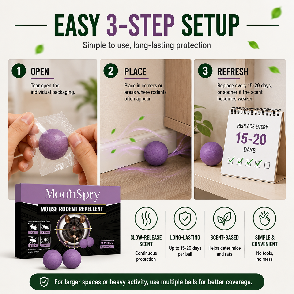 🚫🐭 Natural Rodent Repellent Balls | Keep Mice Away Before They Move In 🌿