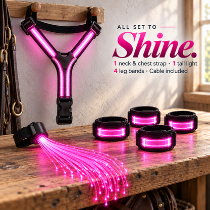 🌈🐎 Ride in Color! LED Horse Light Set – Blue, Green & Pink