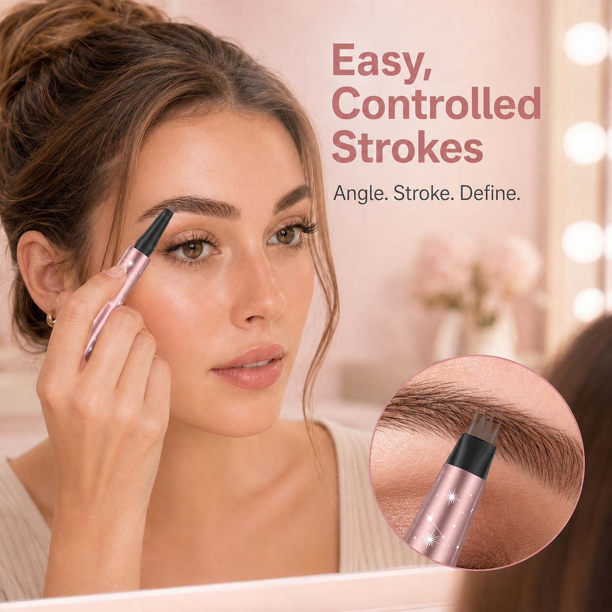 👁️ 4-Tip Micro-Fork Waterproof Eyebrow Pen ✍️