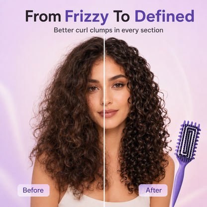 🌀 Defined Curl & Volume Styling Hair Brush – 3-Side Clumping & Detangling Brush ✨