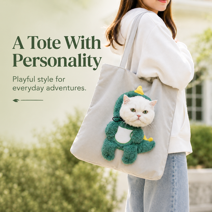 🐱 Cartoon Character Cat Carrier Tote – Face-Forward Shoulder Bag 📸