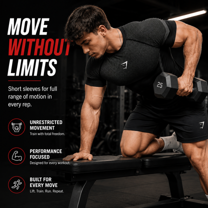 💪 Men's Athletic Compression T-Shirt – Quick-Dry Breathable Gym Tee🏋️‍♂️
