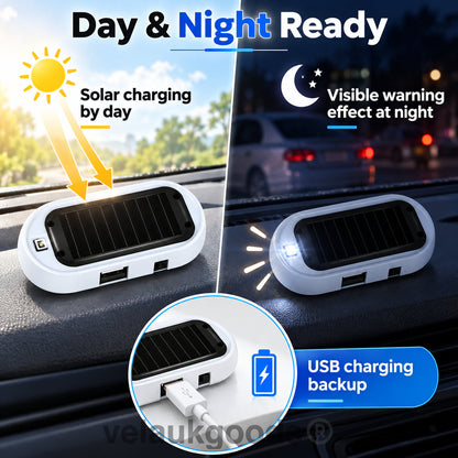 🚗 53% OFF Solar Car Security Warning Light – Wireless Flashing LED Deterrent