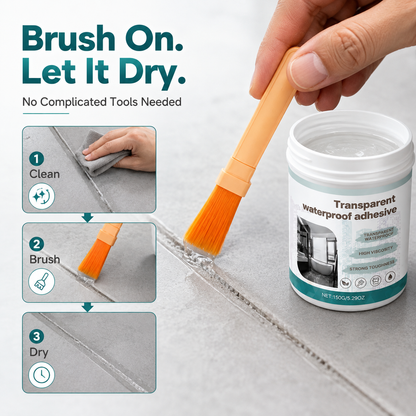 💧 Clear Transparent Waterproof Coating & Brush Sealant Kit 🖌️