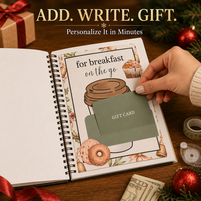 🎄 Spiral-Bound Christmas Gift Card Book with 12 Themed Pages 🎁