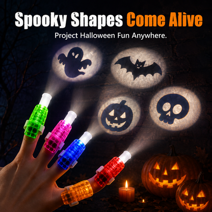 🎃 36-Piece Halloween LED Finger Projection Lights Set for Party Favors 👻