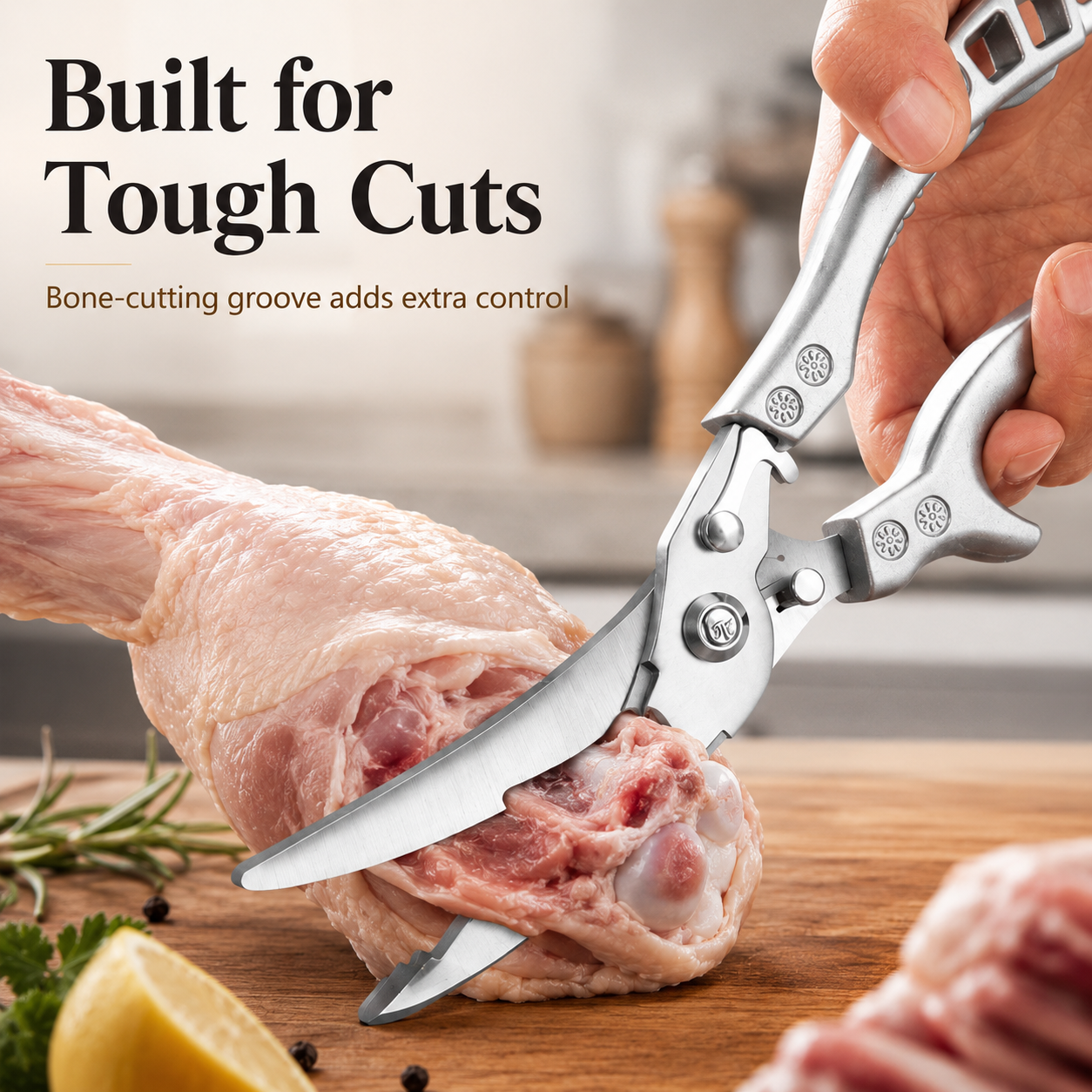 🔥 Multifunction Kitchen Scissors with Fish Scale Scraper & Spring-Action Handle✨