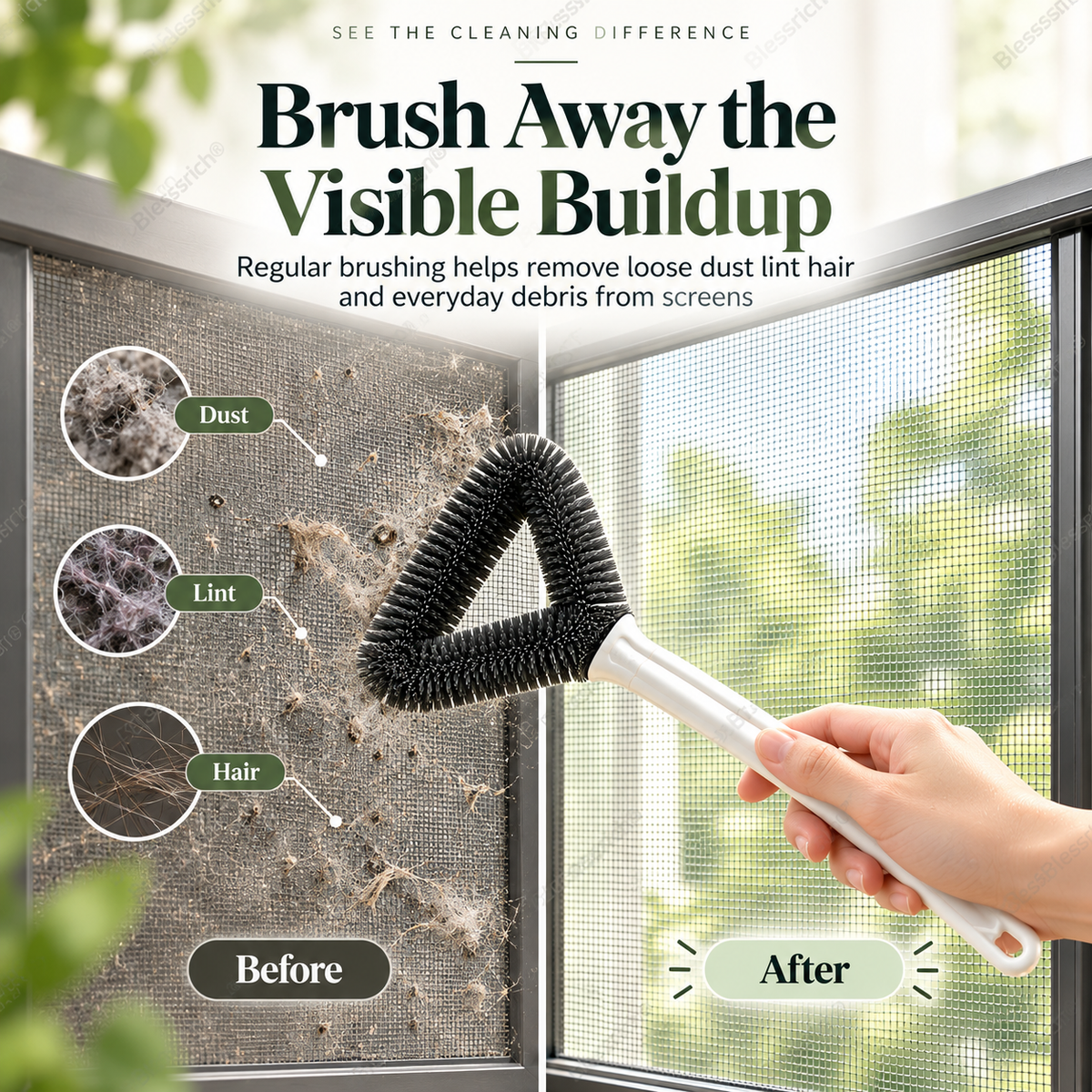 🧹 Triangle Window Screen Cleaning Brush - Corner & Track Duster 🪟