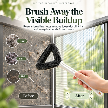 🧹 Triangle Window Screen Cleaning Brush - Corner & Track Duster 🪟