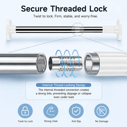 🏠 Drill-Free Adjustable Tension Rod – Expand Storage Without Wall Damage ✨