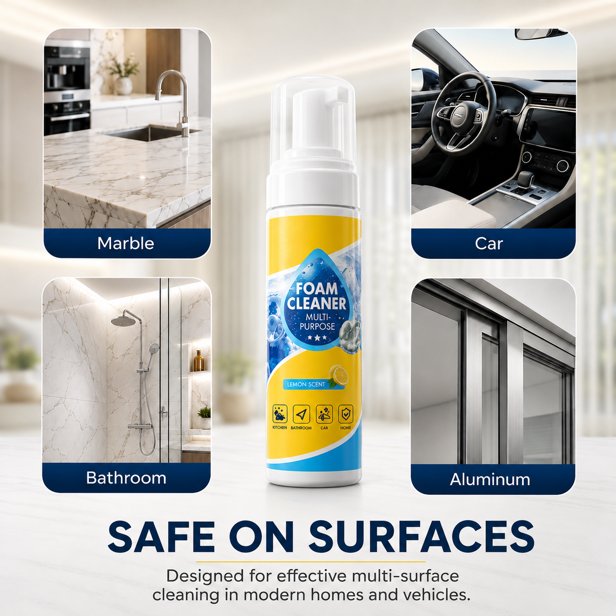 🫧 4-in-1 Multi-Enzyme Foam Cleaner - Instant Stain Remover 🚗