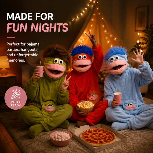 🧸✨ Cartoon Plush Jumpsuit Onesie – Cozy Hooded Pajamas for Home & Party 🎉🔥