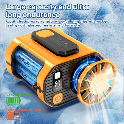 🔥 Rechargeable High-Speed Waist Fan | Power Bank & LED Light