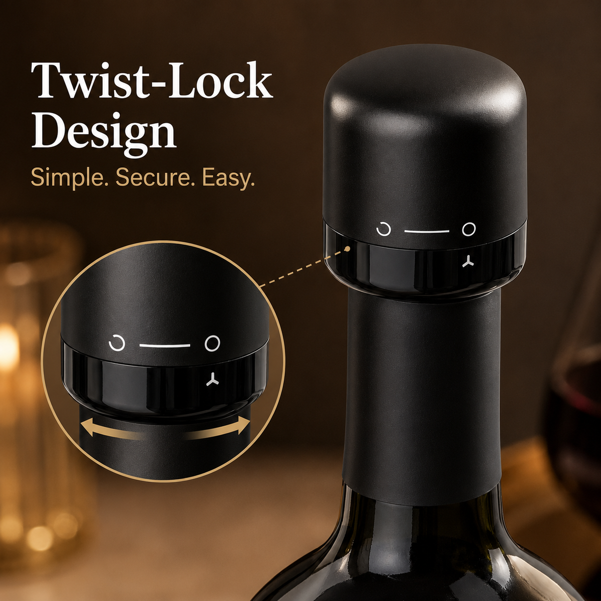 🍷 Twist-Lock Wine & Champagne Stopper with Food-Grade Silicone 🥂