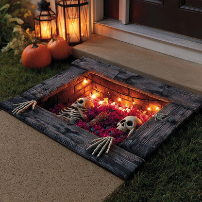🎃 Halloween Plush Doormat – Soft Crystal Velvet Entryway Mat, Non-Slip Front Door Rug for Festive Home Decor