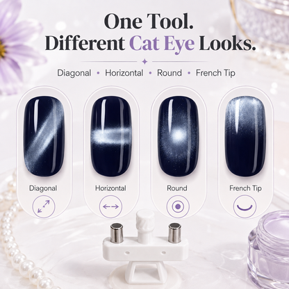 💅 Rotating Cat Eye Gel Nail Magnet Tool with Dual Height Finger Rests 💎