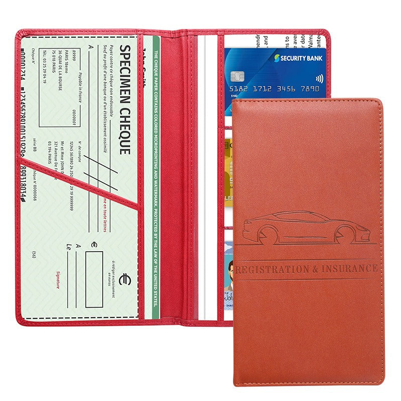 🚗 PU Leather Car Document Organizer – Keep Registration & Insurance Cards Neat ✨