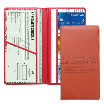 🚗 PU Leather Car Document Organizer – Keep Registration & Insurance Cards Neat ✨