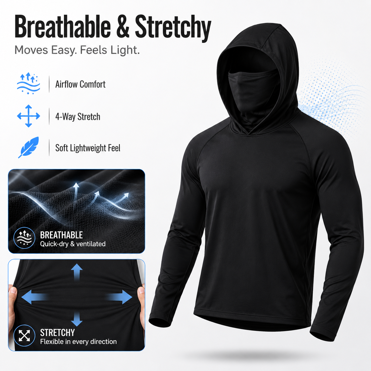 🍂 CLEARANCE SALE: 50% OFF |🛡️ 3-in-1 Integrated Hooded Sun Shirt with Face Cover 🚴‍♂️