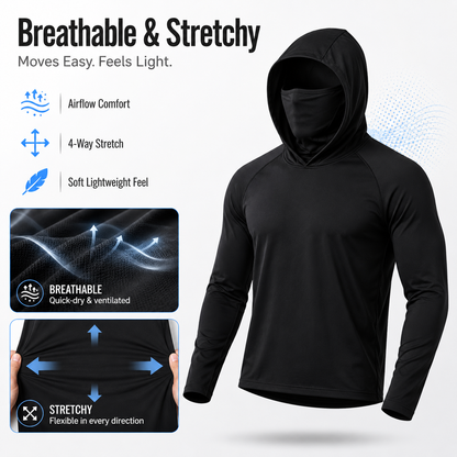 🍂 CLEARANCE SALE: 50% OFF |🛡️ 3-in-1 Integrated Hooded Sun Shirt with Face Cover 🚴‍♂️