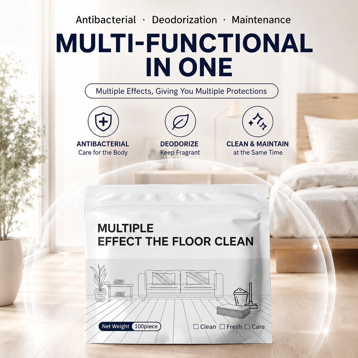 ✨ 100pcs Multi-Surface Floor Cleaning Tabs - Deep Clean & Shine 🧼