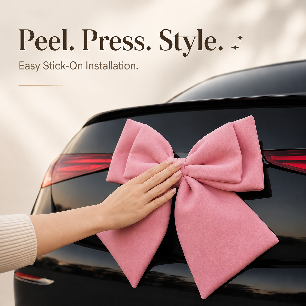 🎀 3D Oversized Pink Bow Car Exterior Decoration Sticker 🚗