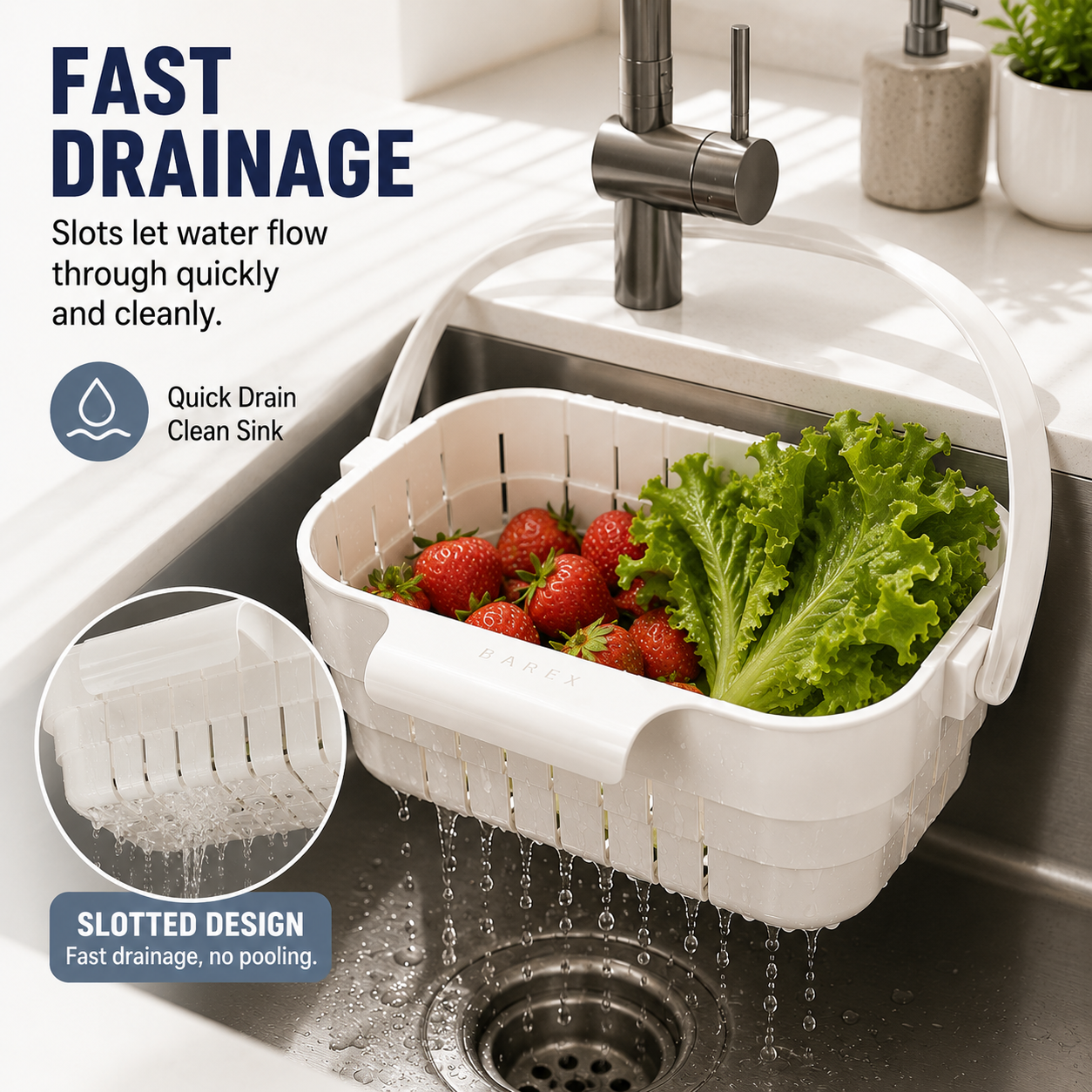 ✨ SpaceFold  Foldable Sink Drain Basket | Hanging Strainer & Organizer 💧