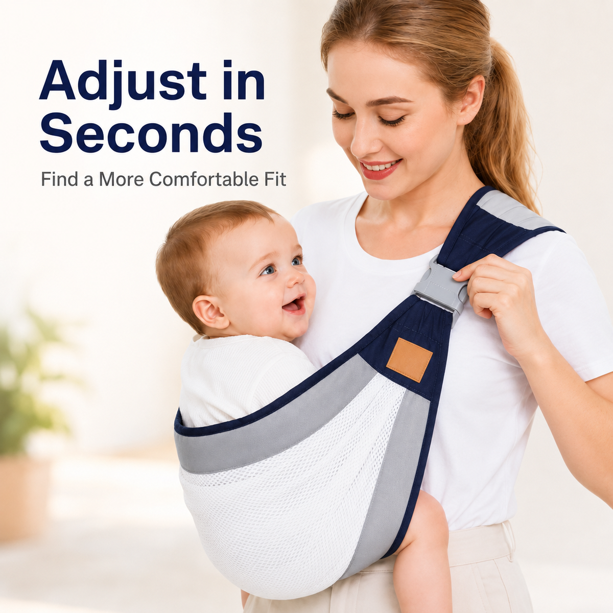 👶 Ergonomic Breathable Baby Sling Carrier with Padded Strap 🌟