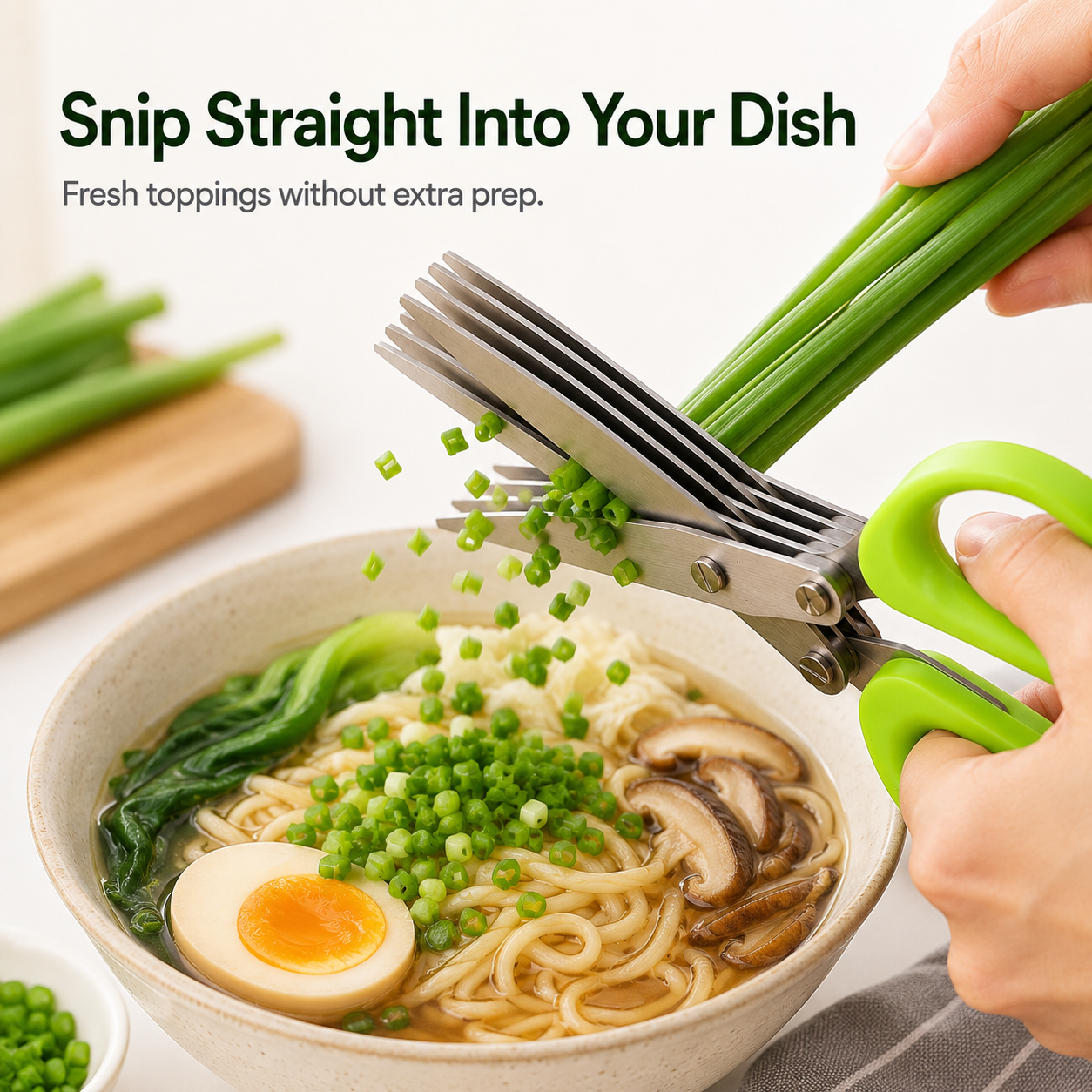 ✂️ 5-Blade Stainless Steel Herb &amp; Scallion Scissors with Cleaning Comb 🌿