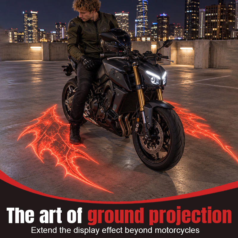 🏍️ Motorcycle Devil Wing Projection Lights — Give Your Ride a Fiery After-Dark Look 😈