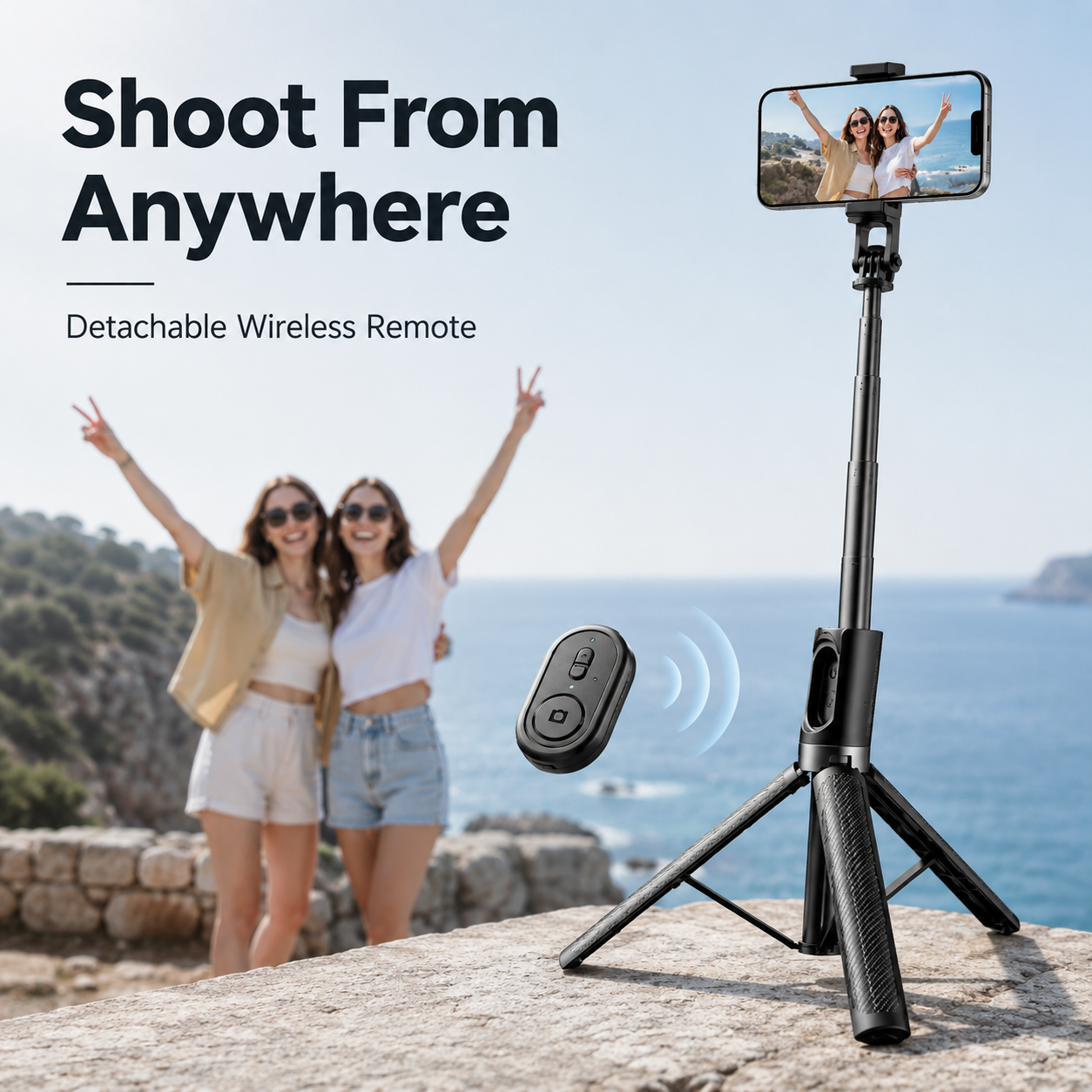 📸 1.88m Extendable Selfie Stick Tripod with Wireless Bluetooth Remote 📱