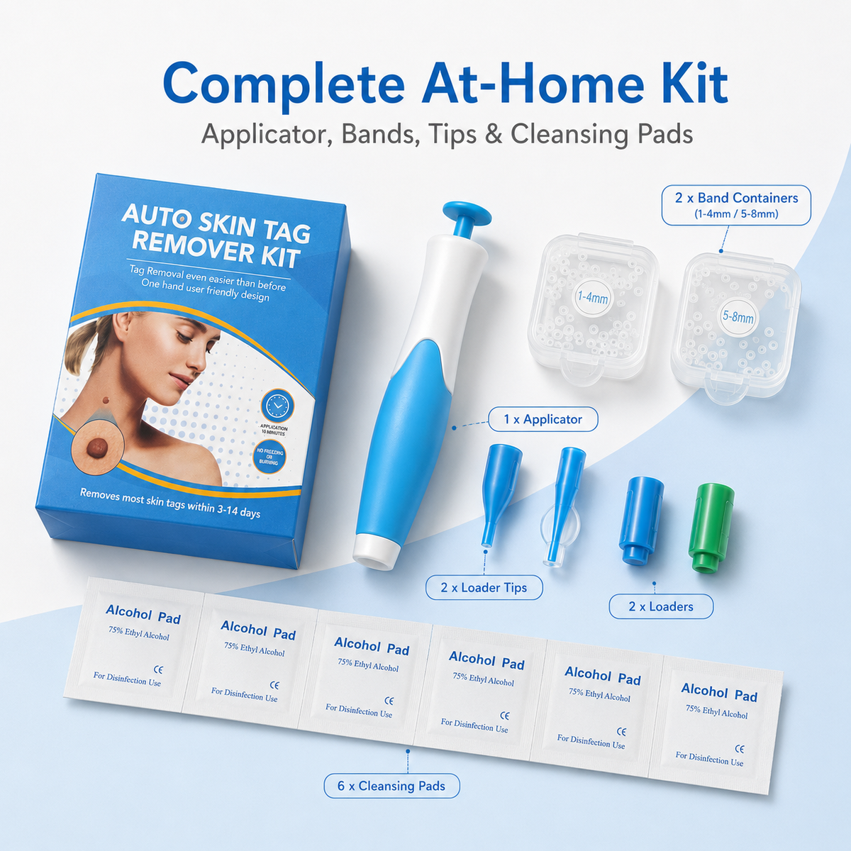 🩹 2-in-1 Auto Band Skin Tag Removal Kit – Dual Size Home Applicator ✨