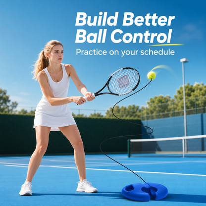 🎾 Solo Tennis Rebound Trainer Practice Baseboard with 4m Elastic Cord ⚡